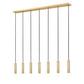Z-Lite Stari 7-Light Medium Bulb Base Modern Gold Steel Frame Linear Chandelier