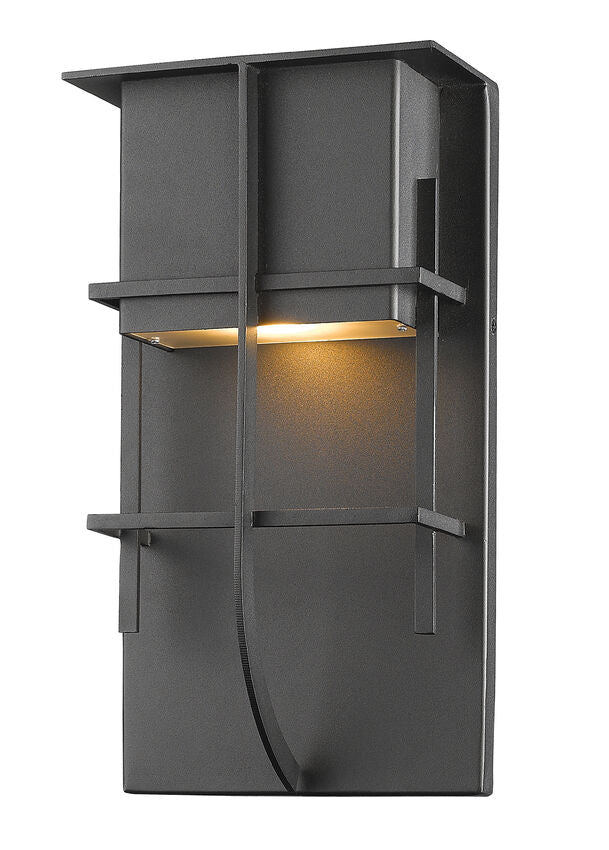 Z-Lite Stillwater 10" 1-Light LED Black Aluminum Outdoor Wall Sconce
