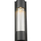 Z-Lite Striate 5" W x 17" H 1-Light LED Black Outdoor Wall Sconce With Clear Optic Glass Shade