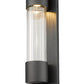 Z-Lite Striate 5" W x 17" H 1-Light LED Black Outdoor Wall Sconce With Clear Optic Glass Shade