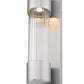 Z-Lite Striate 5" W x 17" H 1-Light LED Silver Outdoor Wall Sconce With Clear Optic Glass Shade