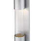 Z-Lite Striate 5" W x 17" H 1-Light LED Silver Outdoor Wall Sconce With Clear Optic Glass Shade