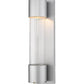 Z-Lite Striate 5" W x 17" H 1-Light LED Silver Outdoor Wall Sconce With Clear Optic Glass Shade