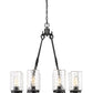 Z-Lite Tahoe 29" 8-Light Ashen Barnboard Outdoor Pendant Light With Clear Glass Shade
