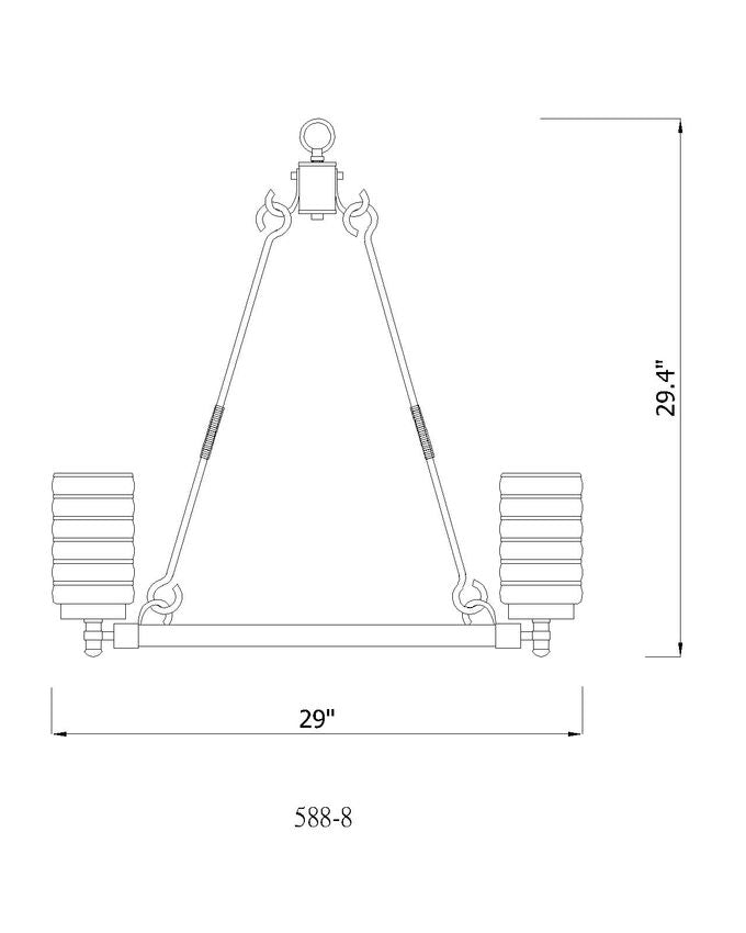 Z-Lite Tahoe 29" 8-Light Ashen Barnboard Outdoor Pendant Light With Clear Glass Shade