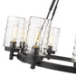 Z-Lite Tahoe 29" 8-Light Matte Black Outdoor Pendant Light With Clear Glass Shade