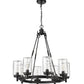 Z-Lite Tahoe 29" 8-Light Matte Black Outdoor Pendant Light With Clear Glass Shade
