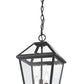 Z-Lite Talbot 10" 3-Light Black Outdoor Chain Mount Ceiling Fixture With Clear Beveled Glass Shade