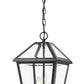 Z-Lite Talbot 10" 3-Light Black Outdoor Chain Mount Ceiling Fixture With Clear Beveled Glass Shade