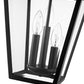 Z-Lite Talbot 10" 3-Light Black Outdoor Chain Mount Ceiling Fixture With Clear Beveled Glass Shade