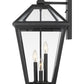Z-Lite Talbot 10" 3-Light Black Stainless Steel Outdoor Wall Sconce With Clear Beveled Glass Shade