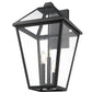 Z-Lite Talbot 10" 3-Light Black Stainless Steel Outdoor Wall Sconce With Clear Beveled Glass Shade