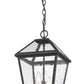 Z-Lite Talbot 10" 3-Light Oil Rubbed Bronze Outdoor Chain Mount Ceiling Fixture With Seedy Glass Shade
