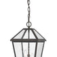Z-Lite Talbot 10" 3-Light Oil Rubbed Bronze Outdoor Chain Mount Ceiling Fixture With Seedy Glass Shade