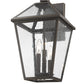 Z-Lite Talbot 10" 3-Light Oil Rubbed Bronze Stainless Steel Outdoor Wall Sconce With Seedy Glass Shade