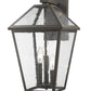 Z-Lite Talbot 10" 3-Light Oil Rubbed Bronze Stainless Steel Outdoor Wall Sconce With Seedy Glass Shade