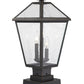 Z-Lite Talbot 10" W x 21" H 3-Light Oil Rubbed Bronze Outdoor Pier Mounted Fixture and Square Pier Mount Hardware With Seedy Glass Shade