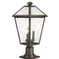 Z-Lite Talbot 10" W x 22" H 3-Light Oil Rubbed Bronze Outdoor Pier Mounted Fixture and Square Pier Mount Hardware With Seedy Glass Shade