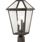 Z-Lite Talbot 10" W x 22" H 3-Light Oil Rubbed Bronze Outdoor Pier Mounted Fixture and Square Pier Mount Hardware With Seedy Glass Shade
