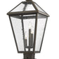 Z-Lite Talbot 12" W x 25" H 3-Light Oil Rubbed Bronze Outdoor Pier Mounted Fixture and Square Pier Mount Hardware With Seedy Glass Shade