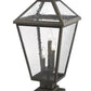 Z-Lite Talbot 12" W x 25" H 3-Light Oil Rubbed Bronze Outdoor Pier Mounted Fixture and Square Pier Mount Hardware With Seedy Glass Shade