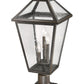 Z-Lite Talbot 12" W x 26" H 3-Light Oil Rubbed Bronze Outdoor Pier Mounted Fixture and Square Pier Mount Hardware With Seedy Glass Shade