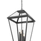 Z-Lite Talbot 20" 4-Light Black Outdoor Chain Mount Ceiling Fixture With Clear Beveled Glass Shade