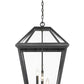 Z-Lite Talbot 20" 4-Light Black Outdoor Chain Mount Ceiling Fixture With Clear Beveled Glass Shade