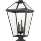 Z-Lite Talbot 20" 4-Light Black Outdoor Pier Mounted Fixture and Square Pier Mount Hardware With Clear Beveled Glass Shade