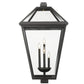 Z-Lite Talbot 20" 4-Light Black Outdoor Post Mount Fixture With Clear Beveled Glass Shade
