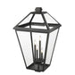 Z-Lite Talbot 20" 4-Light Black Outdoor Post Mount Fixture With Clear Beveled Glass Shade