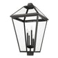 Z-Lite Talbot 20" 4-Light Black Outdoor Post Mount Fixture With Clear Beveled Glass Shade