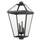 Z-Lite Talbot 20" 4-Light Black Outdoor Post Mount Fixture With Clear Beveled Glass Shade