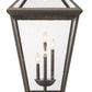 Z-Lite Talbot 20" 4-Light Oil Rubbed Bronze Outdoor Pier Mounted Fixture and Square Pier Mount Hardware With Seedy Glass Shade