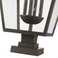 Z-Lite Talbot 20" 4-Light Oil Rubbed Bronze Outdoor Pier Mounted Fixture and Square Pier Mount Hardware With Seedy Glass Shade