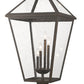 Z-Lite Talbot 20" 4-Light Oil Rubbed Bronze Outdoor Pier Mounted Fixture and Square Pier Mount Hardware With Seedy Glass Shade