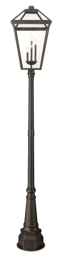 Z-Lite Talbot 20" W x 117" H 4-Light Oil Rubbed Bronze Stainless Steel and Iron Clear Beveled Glass Shade Outdoor Post Mounted Fixture
