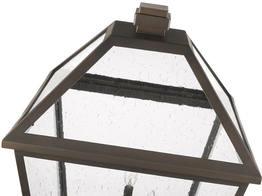 Z-Lite Talbot 20" W x 128" H 4-Light Oil Rubbed Bronze Stainless Steel and Iron Clear Beveled Glass Shade Outdoor Post Mounted Fixture