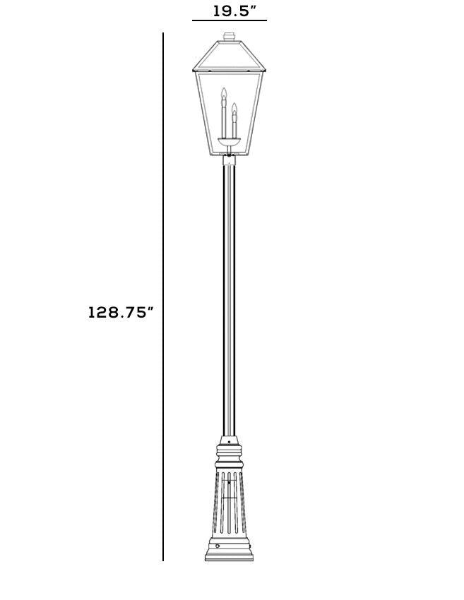 Z-Lite Talbot 20" W x 129" H 4-Light Black Stainless Steel and Iron Clear Beveled Glass Shade Outdoor Post Mounted Fixture