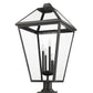 Z-Lite Talbot 20" W x 37" H 4-Light Black Outdoor Pier Mounted Fixture and Square Pier Mount Hardware With Clear Beveled Glass Shade