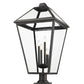 Z-Lite Talbot 20" W x 37" H 4-Light Black Outdoor Pier Mounted Fixture and Square Pier Mount Hardware With Clear Beveled Glass Shade