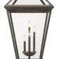 Z-Lite Talbot 20" W x 37" H 4-Light Oil Rubbed Bronze Outdoor Pier Mounted Fixture and Square Pier Mount Hardware With Seedy Glass Shade