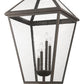 Z-Lite Talbot 20" W x 37" H 4-Light Oil Rubbed Bronze Outdoor Pier Mounted Fixture and Square Pier Mount Hardware With Seedy Glass Shade