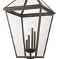 Z-Lite Talbot 20" W x 37" H 4-Light Oil Rubbed Bronze Outdoor Pier Mounted Fixture and Square Pier Mount Hardware With Seedy Glass Shade