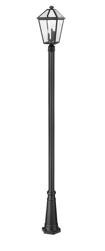 Z-Lite Talbot 579PHBR-5011P-BK 9-Light Black Stainless Steel Clear Beveled Glass Shade Outdoor Post Mounted Fixture