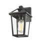 Z-Lite Talbot 7" 1-Light Black Stainless Steel Outdoor Wall Sconce With Clear Beveled Glass Shade