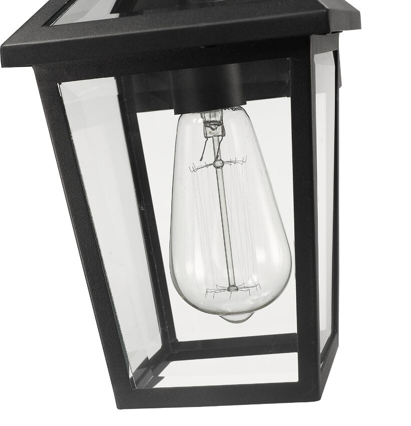 Z-Lite Talbot 7" 1-Light Black Stainless Steel Outdoor Wall Sconce With Clear Beveled Glass Shade