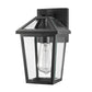 Z-Lite Talbot 7" 1-Light Black Stainless Steel Outdoor Wall Sconce With Clear Beveled Glass Shade