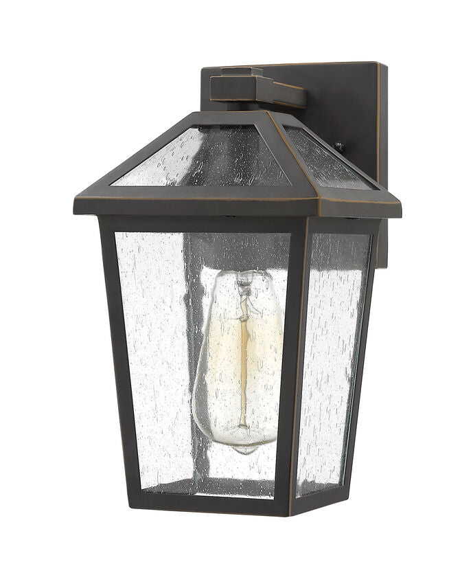 Z-Lite Talbot 7" 1-Light Oil Rubbed Bronze Stainless Steel Outdoor Wall Sconce With Seedy Glass Shade