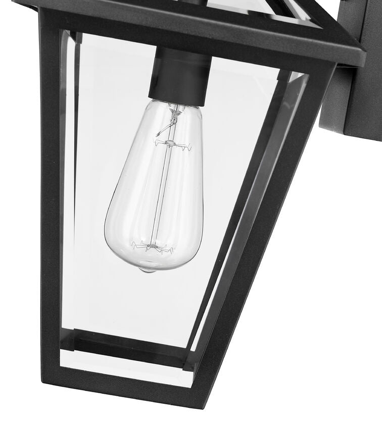 Z-Lite Talbot 8" 1-Light Black Stainless Steel Outdoor Wall Sconce With Clear Beveled Glass Shade